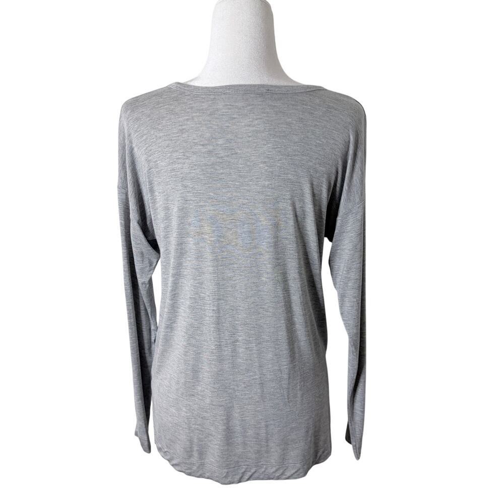 Loft Women’s Tunic Top S Gray Long Sleeve Scoop Neck Dropped Shoulder T-Shirt - Picture 5 of 7